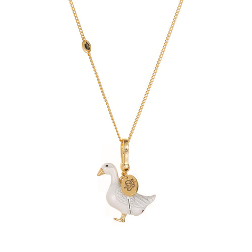 Accessory temperament enamel glaze color glaze print gray swan can be opened gold egg pendant pendant pendant